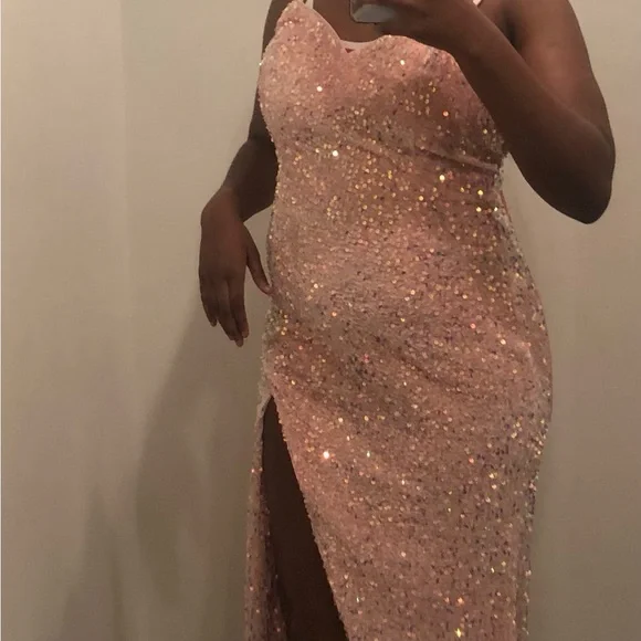 i need a formal dress asap Faviana 11209 Long Slit Formal Beaded Applique Prom Dress main image 0